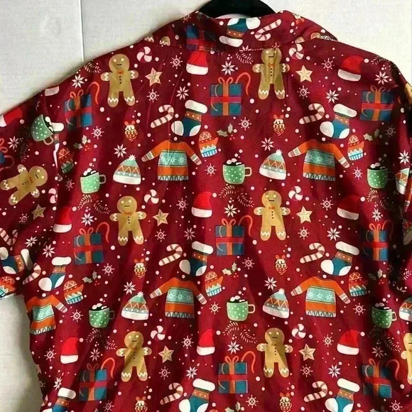 Unisex Half Sleeve Christmas Shirt Gingerbread Man, Candy  Cane, Whimsical Comfy - Picture 4 of 11